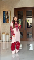 Marron Cut-Work 3Pcs Suit