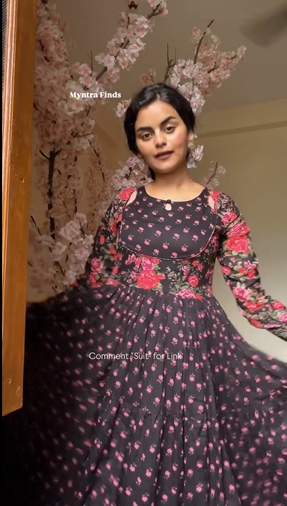 Black Anarkali Frock