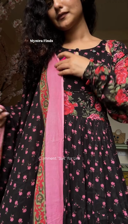 Black Anarkali Frock