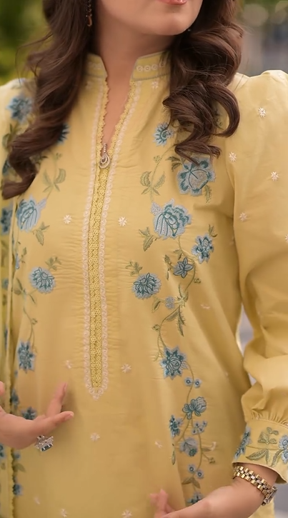 Embroidery Shoulder 3Pcs Suit