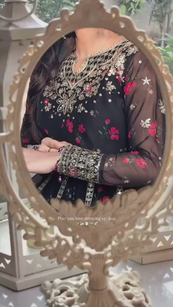 Black Anarkali Frock