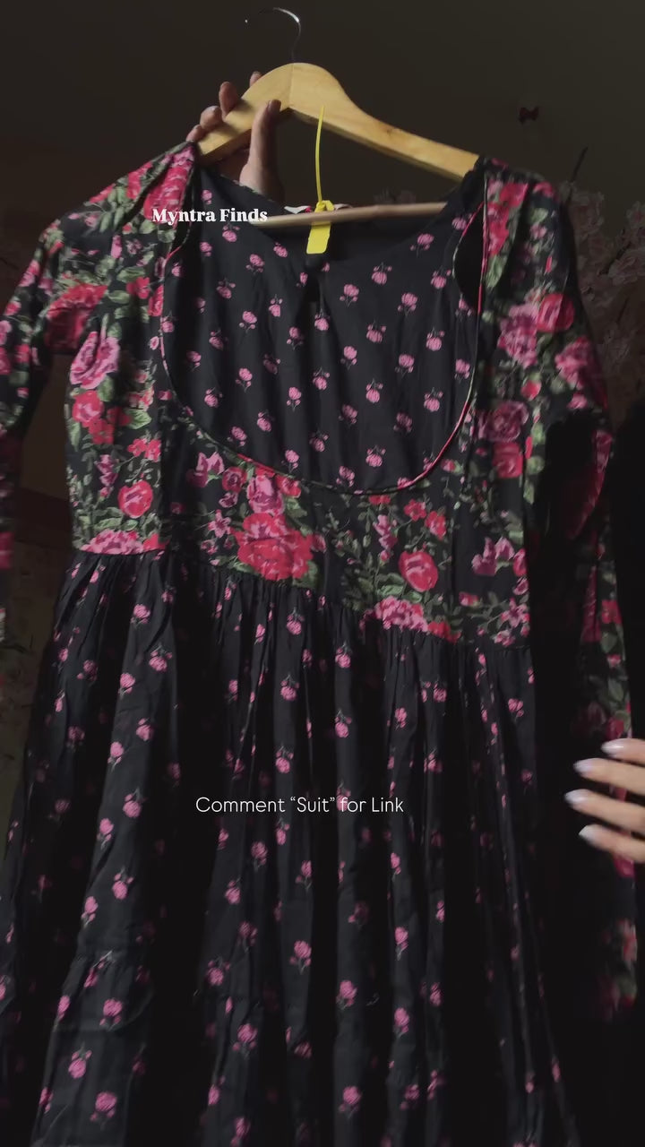 Black Anarkali Frock