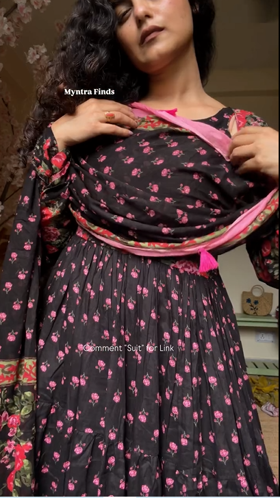 Black Anarkali Frock
